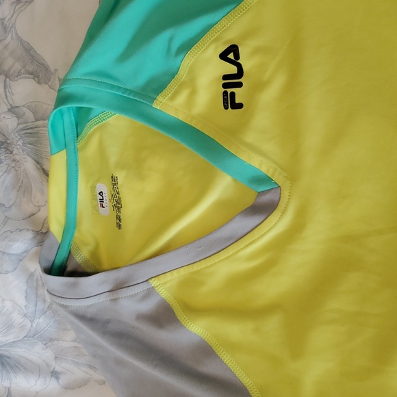 FILA Sport Athletic Top Long Line XS V Neck Y2K - Picture 2 of 5